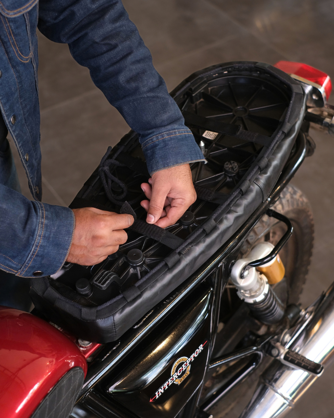 Leather Seat Cover For Royal Enfield Interceptor 650